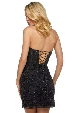 Sherri Hill - 53121 Short Strapless Beaded Sheath Dress