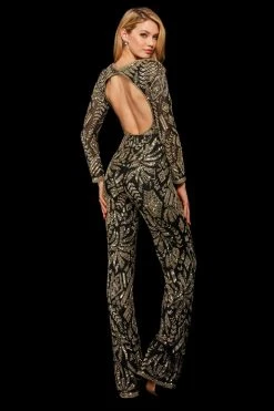 Sherri Hill - 53135 Beaded Long Jumpsuit