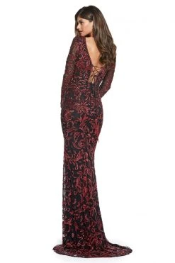 Sherri Hill - 53161 Embellished Long Sleeves Evening Dress