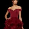 Sherri Hill - 53180 Short Off Shoulder Tiered Skirt Dress