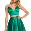 Sherri Hill - 53202 Two Piece Deep V-neck Satin A-line Dress
