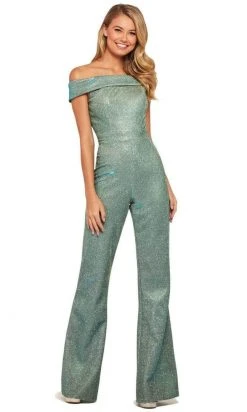 Sherri Hill - 53208 Off-Shoulder Jumpsuit Dress