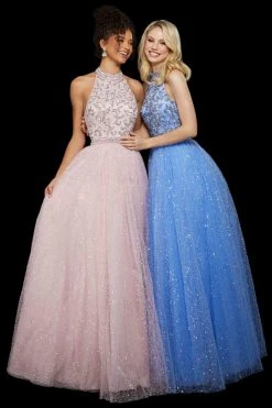 Sherri Hill - 53228 Beaded Halter Neck A-line Dress