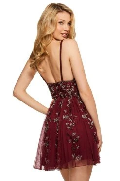 Sherri Hill - 53234 Short Beaded V-neck A-line Dress