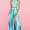 Sherri Hill - 53268 Two Piece Lace Halter Satin A-Line Dress 2 Sherri Hill - 53268 Two Piece Lace Halter Satin A-Line Dress