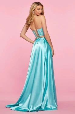 Sherri Hill - 53268 Two Piece Lace Halter Satin A-Line Dress