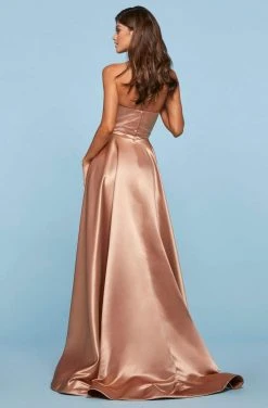 Sherri Hill - 53308 Strapless Sweetheart High Slit Satin Dress 17 Sherri Hill - 53308 Strapless Sweetheart High Slit Satin Dress
