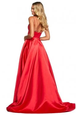 Sherri Hill - 53312 Beaded Deep V-neck A-line Dress