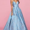 Sherri Hill - 53328 Deep V-Neck Brocade Ballgown