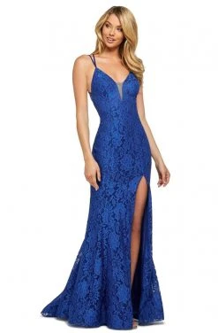 Sherri Hill - 53360 Sparkly Lace Sexy Back Fitted Dress
