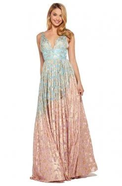 Sherri Hill - 53375 Beaded Plunging V-Neck A-Line Dress
