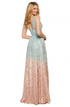 Sherri Hill - 53375 Beaded Plunging V-Neck A-Line Dress