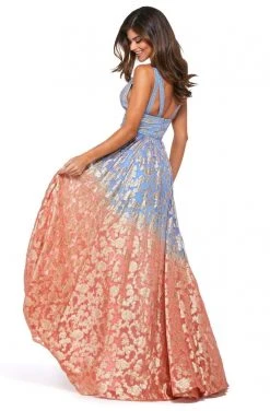 Sherri Hill - 53375 Beaded Plunging V-Neck A-Line Dress