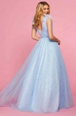 Sherri Hill - 53414 V-Neck Feather A-Line Dress 5 Sherri Hill - 53414 V-Neck Feather A-Line Dress