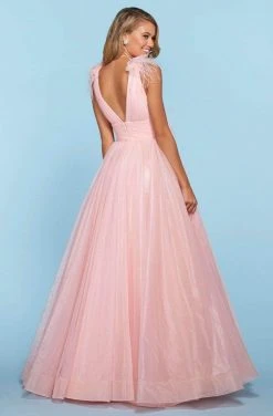 Sherri Hill - 53416 Long V-Neck Beaded Organza Dress