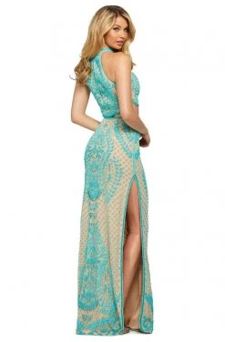 Sherri Hill - 53436 Two Piece High Neckline Applique Dress