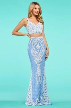 Sherri Hill - 53437 Two Piece Applique Sheath Dress 10 Sherri Hill - 53437 Two Piece Applique Sheath Dress