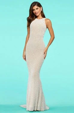 Sherri Hill - 53490 Beaded High Neckline Sheath Dress