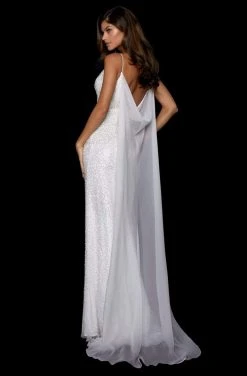 Sherri Hill - 53496 Long V-Neck Beaded High Slit Dress 6 Sherri Hill - 53496 Long V-Neck Beaded High Slit Dress