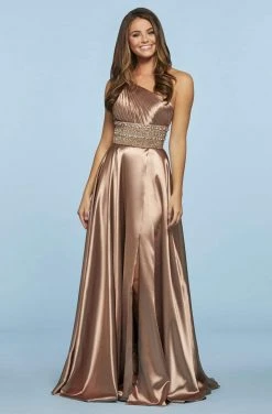 Sherri Hill - 53497 Single Shoulder Asymmetrical Beaded Empire Dress