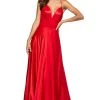 Sherri Hill - 53498 Sleeveless V Neck Strappy Open Back Satin Dress 1 Sherri Hill - 53498 Sleeveless V Neck Strappy Open Back Satin Dress