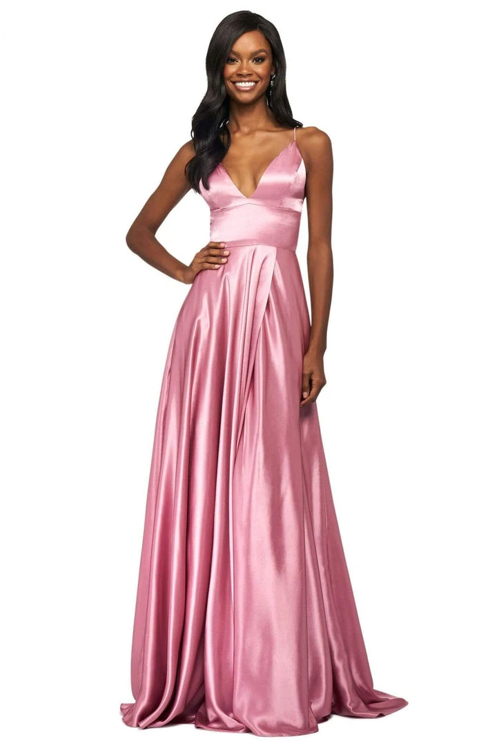 Sherri Hill - 53498 Sleeveless V Neck Strappy Open Back Satin Dress 8 Sherri Hill - 53498 Sleeveless V Neck Strappy Open Back Satin Dress