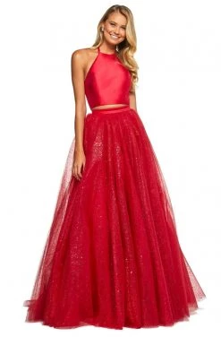 Sherri Hill - 53500 Two Piece Halter Neckline Dress