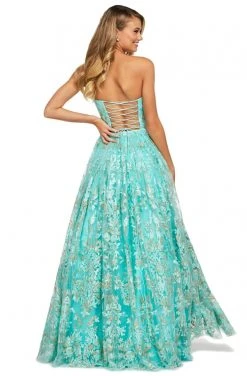 Sherri Hill - 53513 Strapless Lace-Up A-Line Dress