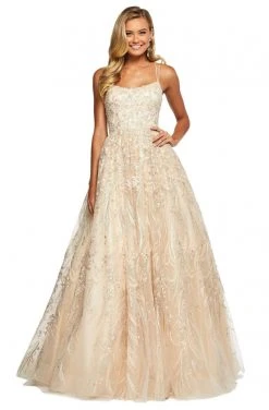 Sherri Hill - 53519 Scoop Applique A-Line Dress