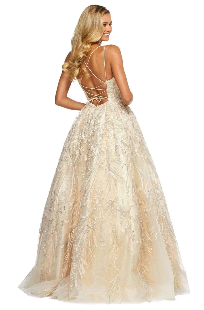 Sherri Hill - 53519 Scoop Applique A-Line Dress 4 Sherri Hill - 53519 Scoop Applique A-Line Dress