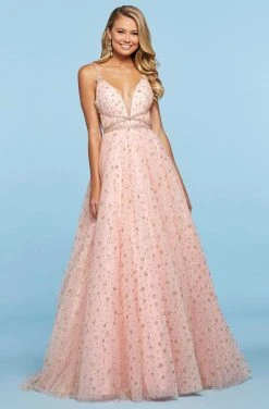 Sherri Hill - 53526 V-Neck Beaded A-Line Dress