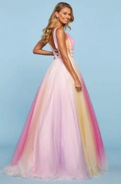 Sherri Hill - 53535 V-Neck A-Line Ombre Dress
