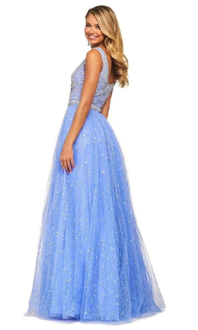 Sherri Hill - 53541 Cap Sleeve Beaded Glitter A-Line Dress 4 Sherri Hill - 53541 Cap Sleeve Beaded Glitter A-Line Dress