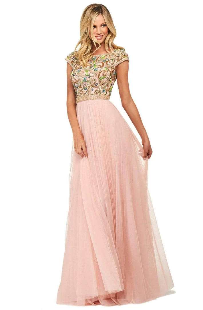 Sherri Hill - 53543 Bateau Beaded A-Line Dress 3 Sherri Hill - 53543 Bateau Beaded A-Line Dress