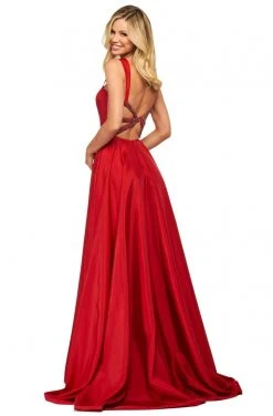 Sherri Hill - 53561 Taffeta Long Evening Dress With Slit