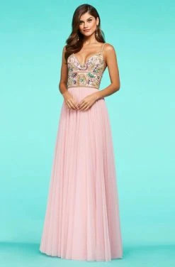 Sherri Hill - 53567 Embellished V-Neck A-Line Long Dress