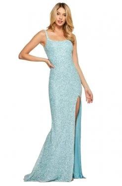 Sherri Hill - 53569 Scoop Long Beaded Sheath Dress