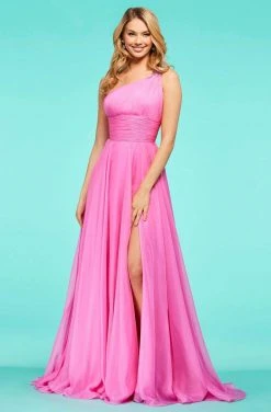 Sherri Hill - 53575 Embellished One Shoulder Chiffon A-Line Dress