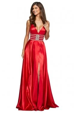 Sherri Hill - 53578 Beaded Empire Satin A-Line Dress