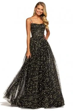 Sherri Hill - 53583 Long Star-Spangled Tulle A-Line Dress