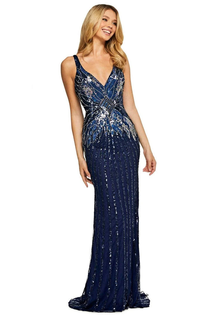 Sherri Hill - 53593 Sexy V-Neck Long Beaded Dress 3 Sherri Hill - 53593 Sexy V-Neck Long Beaded Dress