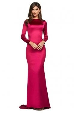 Sherri Hill - 53606 Long Sleeve Fitted Open Back Gown