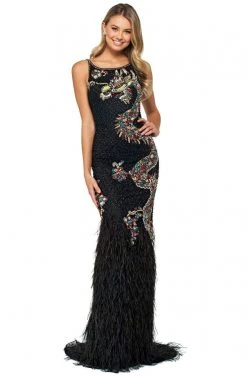 Sherri Hill - 53608 Fitted Beaded Feather Dress