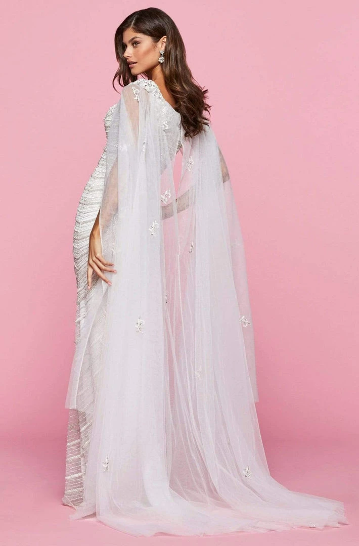 Sherri Hill - 53612 Long Fitted Caped Dress 4 Sherri Hill - 53612 Long Fitted Caped Dress