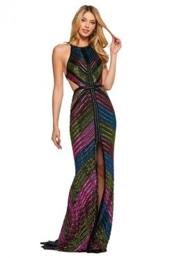 Sherri Hill - 53613 Halter Long Beaded Dress