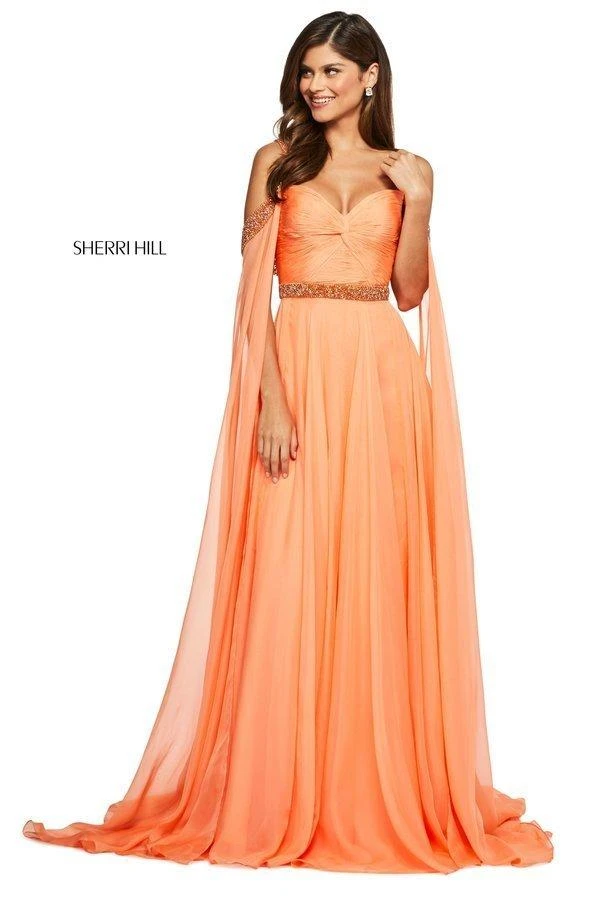 Sherri Hill - 53630 Ruched Beaded Chiffon A-line Dress 3 Sherri Hill - 53630 Ruched Beaded Chiffon A-line Dress
