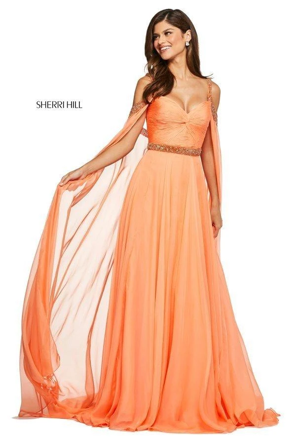 Sherri Hill - 53630 Ruched Beaded Chiffon A-line Dress 5 Sherri Hill - 53630 Ruched Beaded Chiffon A-line Dress