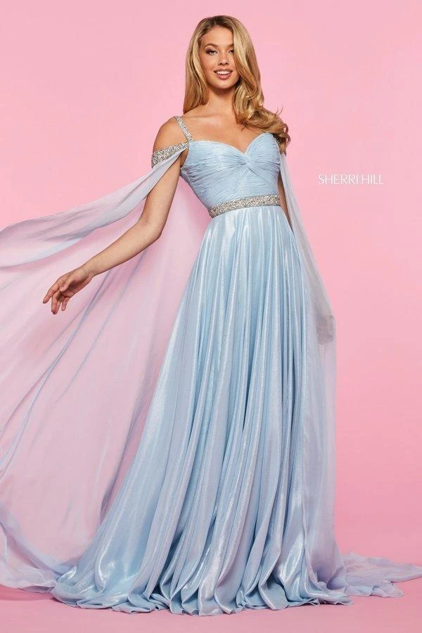 Sherri Hill - 53630 Ruched Beaded Chiffon A-line Dress 8 Sherri Hill - 53630 Ruched Beaded Chiffon A-line Dress