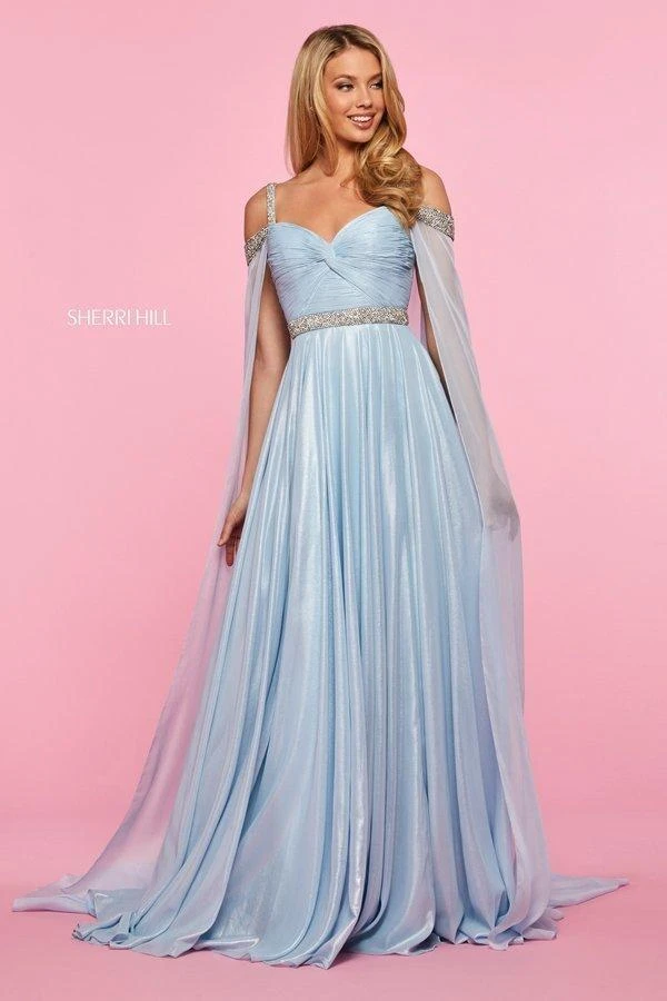 Sherri Hill - 53630 Ruched Beaded Chiffon A-line Dress 10 Sherri Hill - 53630 Ruched Beaded Chiffon A-line Dress