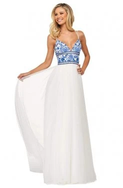 Sherri Hill - 53632 Long Floral Embroidered A-Line Dress